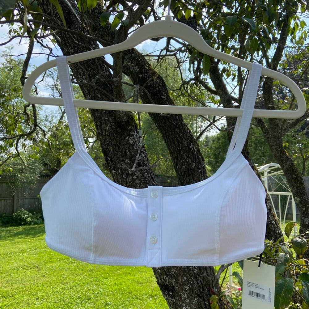 STAUD White Ribbed Bikini Top - Picture 6 of 10